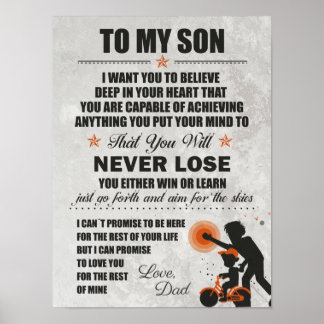 Liebe Vater, zu meinem Sohn, Vater Son Bike nie ve Poster