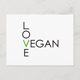 Liebe Vegan Postkarte