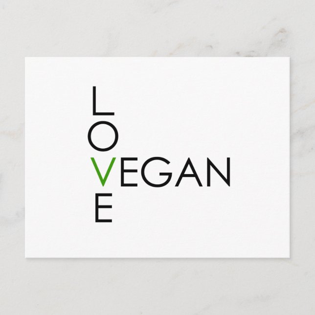 Liebe Vegan Postkarte (Vorderseite)