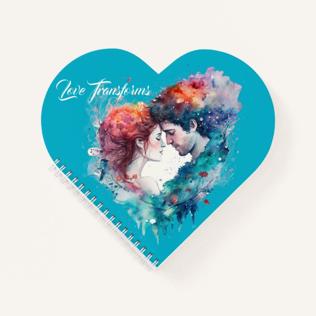 Liebe verändert Herz geformt Notizbuch (Vorderseite)