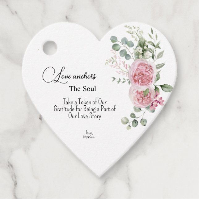 Liebe Verankert die Gastgeschenk Hochzeit Soul Peo Geschenkanhänger (Vorderseite)