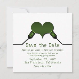 Liebe-Verbindung USB Save the Date einladen, grün Einladung