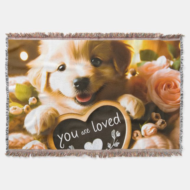 Liebe verbreiten: Goldener Retriever mit "You Are  Decke (Vorderseite)