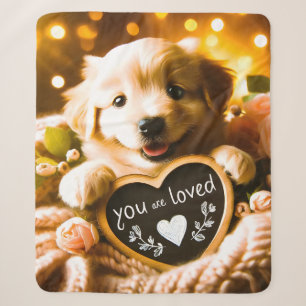 Liebe verbreiten: Goldener Retriever mit "You Are  Sherpadecke