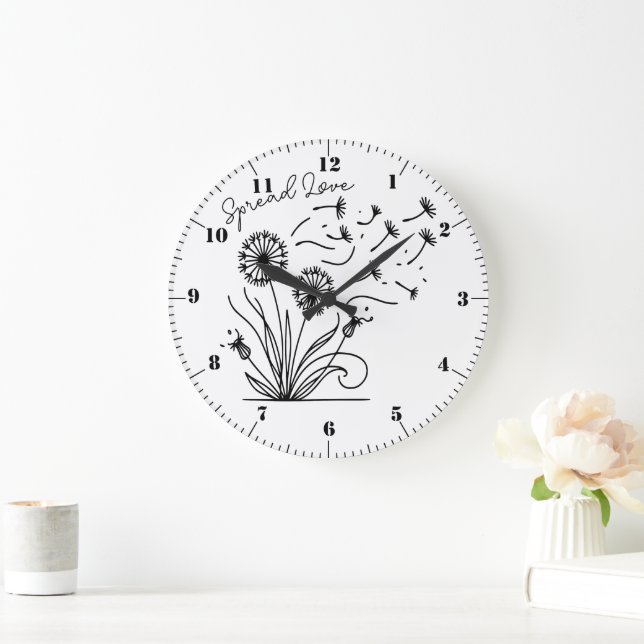 "Liebe verbreiten" Große Wanduhr (Zuhause)