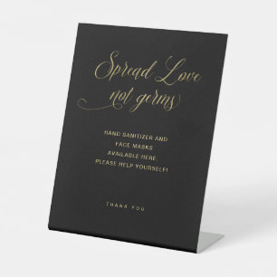 Liebe verbreiten, nicht Keime Goldtypografie-Hoc Sockelschild