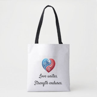 Liebe vereint inspirierende Yin Yang Heart Tote Ta