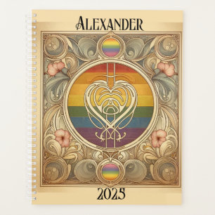 Liebe vereint uns mit Pastell-Regenbogen Planer