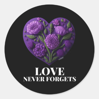 Liebe vergisst Blume des Herzens Runder Aufkleber