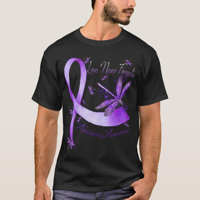 Liebe Vergisst nie Alzheimer-Bewusstseinsdrachenfl T-Shirt (Vorderseite)