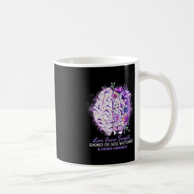 Liebe vergisst nie Alzheimer's Awareness Brain Dis Kaffeetasse (Rechts)