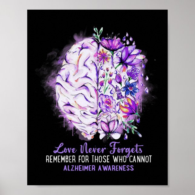 Liebe vergisst nie Alzheimer's Awareness Brain Dis Poster (Vorne)
