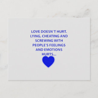 Liebe VERLETZT MENSCHEN, DIE EMOTIONEN LÄSST Postkarte