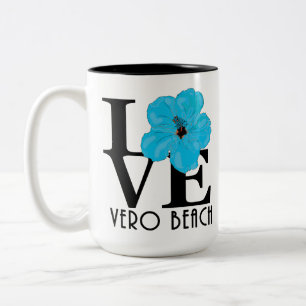 LIEBE Vero Beach Blue Hibiskus 15oz Zweifarbige Tasse