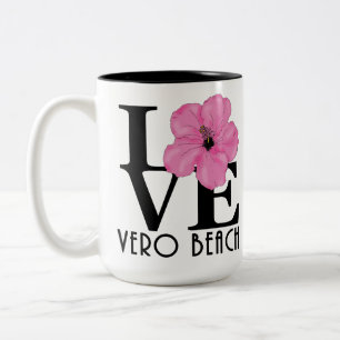 LIEBE Vero Beach Pink Hibiskus 15oz Zweifarbige Tasse