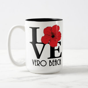 LIEBE Vero Beach Red Hibiskus 15oz Zweifarbige Tasse