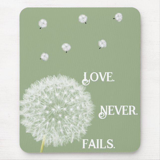 Liebe Versage Dandelion1 Korinther 13 Mousepad (Vorne)
