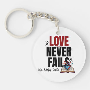 Liebe Versage nie - 1 Korinther 13:7-8 Schlüsselanhänger