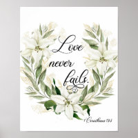 Liebe Versage nie, Aquarellschrift-Schriftenposter