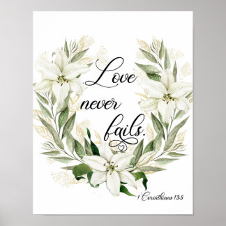 Liebe Versage nie, Aquarellschrift-Schriftenposter Poster