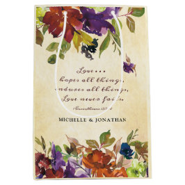 Liebe versage nie Blütenverse Fall Blumenhochzeit Mittlere Geschenktüte