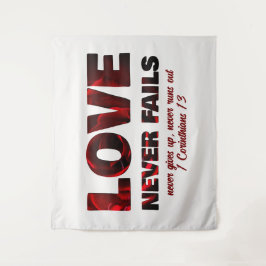 LIEBE VERSAGE NIE Christlich Wandteppich