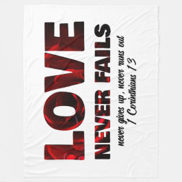 LIEBE VERSAGE NIE Christliche Werte Fleecedecke