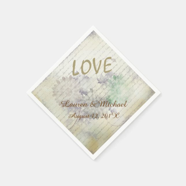 Liebe Versage nie Hochzeit Serviette (Ecke)