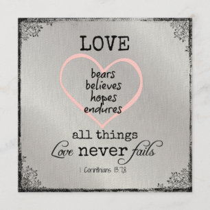 Liebe Versage nie Hochzeit von Bibelversen Einladung