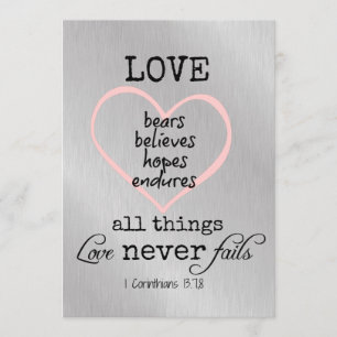 Liebe Versage nie Hochzeit von Bibelversen Einladung