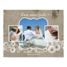 Liebe Versage nie Hochzeitsfoto-Collage-Poster