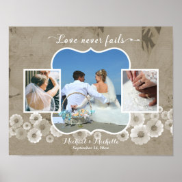 Liebe Versage nie Hochzeitsfoto-Collage-Poster Poster