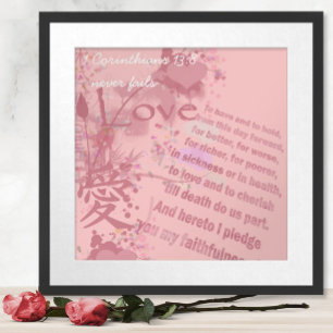 Liebe Versage nie Hochzeitsvows Poster