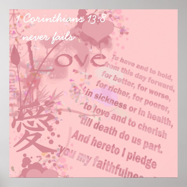 Liebe Versage nie Hochzeitsvows Poster (Vorne)