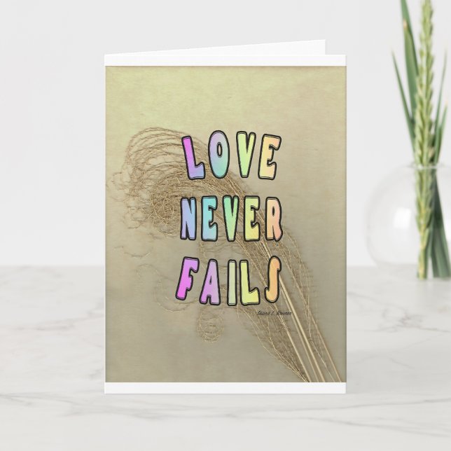 Liebe Versage nie Notecard Karte (Vorderseite)