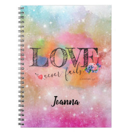 Liebe Versage niemals Pastellschrift Notizblock