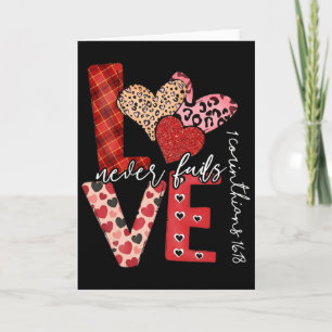 Liebe versagt nie, Christliche Frauen Valentinstag Karte