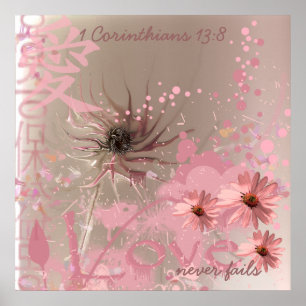 Liebe versagt nie ConeFlower Collage Poster