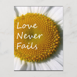 Liebe versagt nie Daisy 1 Korinther 13 Postkarte