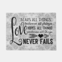 Liebe versagt nie die Tür-Matte (grau)