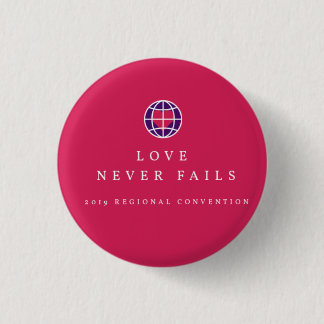 Liebe versagt nie helles rotes Button