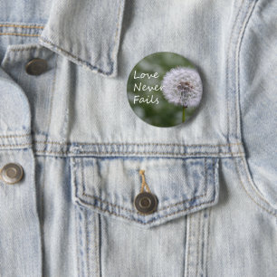 Liebe versagt nie Löwenzahn1 Korinther 13 Button