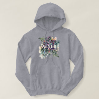 Liebe versagt nie Wasserfarben-Blumen-Schrift Hoodie