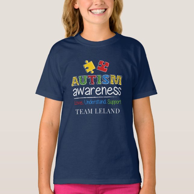 Liebe versteht den T - Shirt "Unterstützung Autism (Vorderseite)