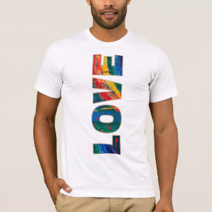 Liebe Vertikaler Regenbogen Farbige Abstrakte Kuns T-Shirt