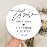 Liebe verwerfen Confetti Runder Aufkleber<br><div class="desc">Werfen Sie ein paar Lieben Hochzeitskleber für Confetti</div>
