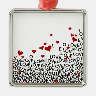 Liebe-Verzierung des Valentines Tages Silbernes Ornament