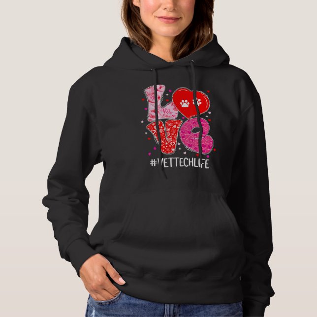 Liebe Vet Tech Life Niedlicher Tiere Veterinary Va Hoodie (Vorderseite)