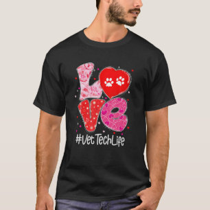 Liebe Veterinär Vet Tech Life Doctor Nurse Valenti T-Shirt