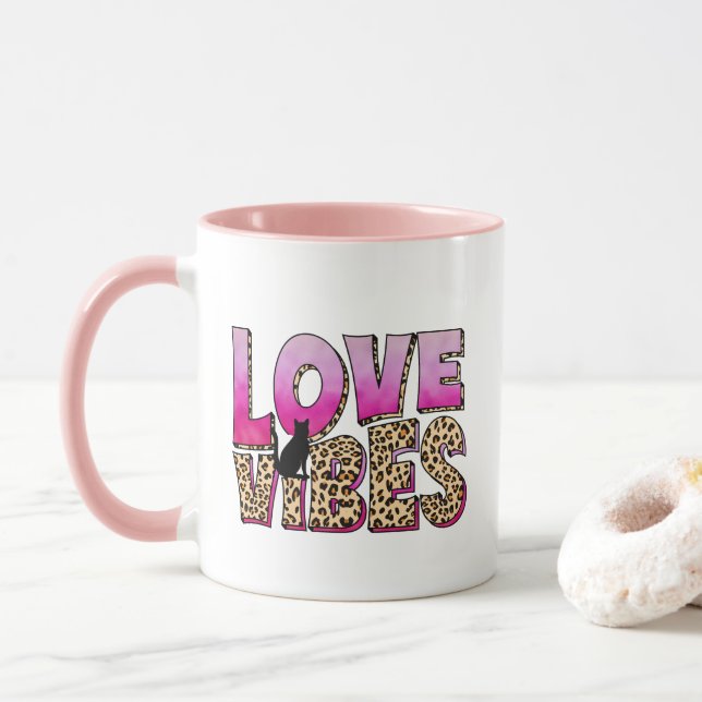 Liebe Vibes Valentinstag Tasse Geschenkidee (Mit Donut)